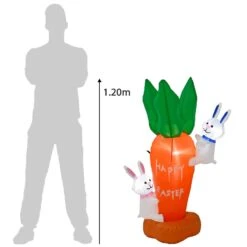 4ft Easter Carrot Bunnies Light Up Inflatable Party Decoration -Halloween Costumes Store XS7364 5 opt