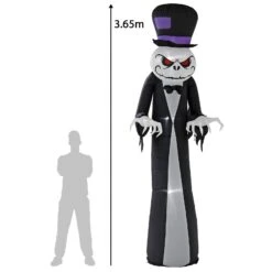 12ft LED Inflatable Ghost Monster Purple Hat Halloween Decoration 8 12ft LED Inflatable Ghost Monster Purple Hat Halloween Decoration -Halloween Costumes Store XS7373 5 opt