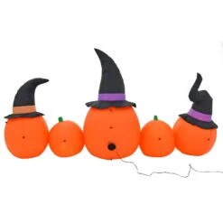 8ft LED Inflatable 5 Evil Pumpkins Witch Hats Halloween Decoration -Halloween Costumes Store XS7375 3 opt