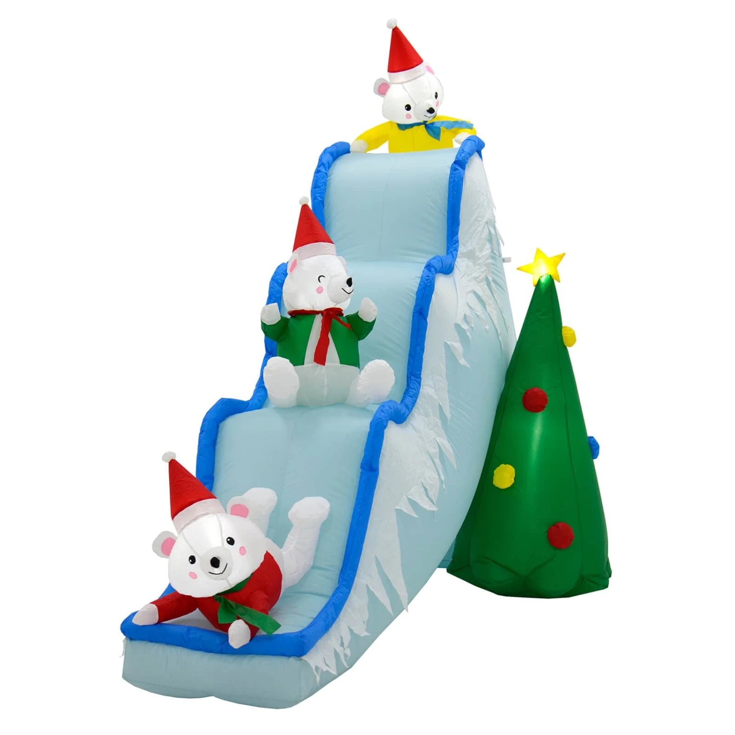 9ft Inflatable Light Up Polar Bear Slide Tree Christmas Decoration 3 9ft Inflatable Light Up Polar Bear Slide Tree Christmas Decoration