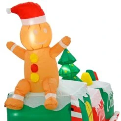 10ft Inflatable Gingerbread Man Train LED Christmas Decoration -Halloween Costumes Store XS7389 4 opt