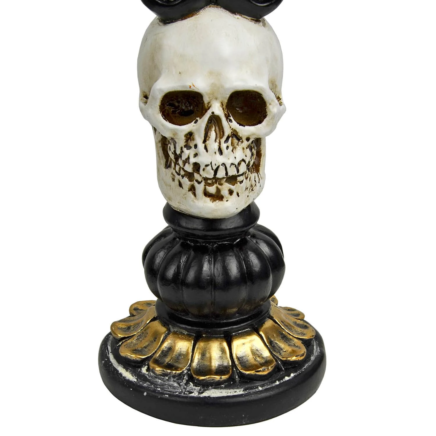 3 Candle Skull Candelabra Black Gold Halloween Decoration 30cm 7 3 Candle Skull Candelabra Black Gold Halloween Decoration 30cm - Image 5