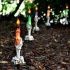 Set Of 5 LED Skeleton Candle Garden Stakes Halloween Prop 46cm -Halloween Costumes Store XS7416 LS 1 opt