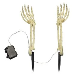 Set Of 2 LED Skeleton Arm Garden Stakes Halloween Decoration 46cm -Halloween Costumes Store XS7418 3 opt