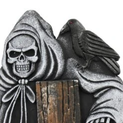 Large Cross Tombstone Skeleton Crow Halloween Decoration 88cm -Halloween Costumes Store XS7429 3 opt