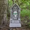Light Up Skull Tombstone Halloween Decoration Party Prop 90cm -Halloween Costumes Store XS7430 LS 1 opt