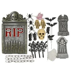 23pc Tombstone Set Halloween Party Graveyard Decorations -Halloween Costumes Store XS7431 2