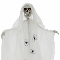 6ft Standing Skeleton Light Up Red Eyes Scream Sounds Spiders 8 6ft Standing Skeleton Light Up Red Eyes Scream Sounds Spiders -Halloween Costumes Store XS7437 3 opt