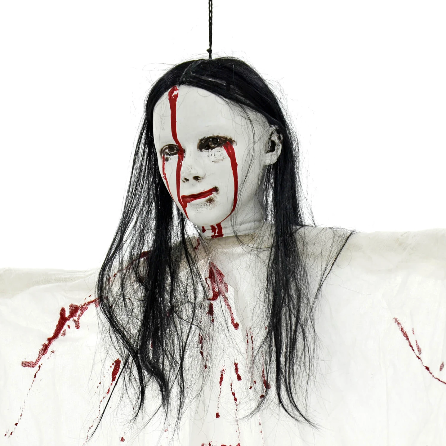 Life Size Hanging Vampiress White Shroud Halloween Decoration 4 Life Size Hanging Vampiress White Shroud Halloween Decoration - Image 2