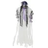 4ft Hanging Skeleton Flashing Eyes Purple Bow Webs Decoration -Halloween Costumes Store XS7452 1 opt