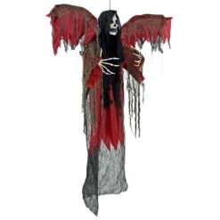 6ft Hanging Winged Reaper Light Up Sounds Skeleton Decoration -Halloween Costumes Store XS7460 3 opt