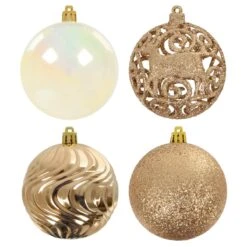 Pack Of 16 Christmas Tree Baubles Mixed Design Decorations 8cm -Halloween Costumes Store XS7476 1a opt