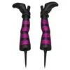 Witch Legs Halloween Decoration Purple Glitter Garden Stakes 45cm 2 Witch Legs Halloween Decoration Purple Glitter Garden Stakes 45cm -Halloween Costumes Store XS7569 1 opt