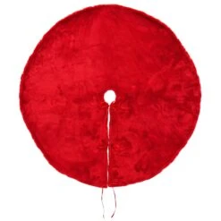 Christmas Tree Skirt Faux Fur Fabric Cover Base Decoration 1m -Halloween Costumes Store XS7580 1 opt