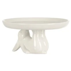 Easter Bunny Cupcake Stand Display Plate White Rabbit Porcelain 10 Easter Bunny Cupcake Stand Display Plate White Rabbit Porcelain -Halloween Costumes Store XS7585 3 opt