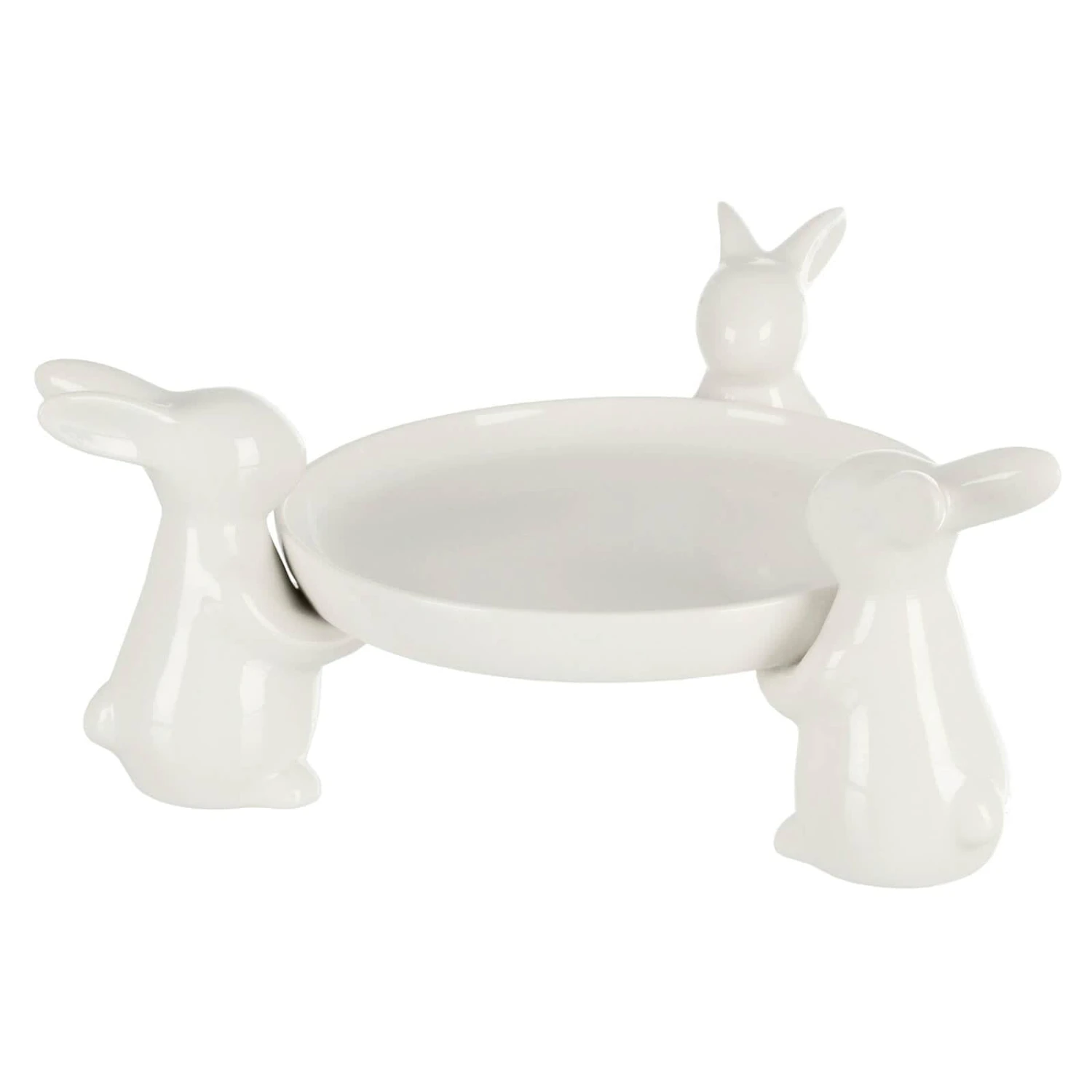 White Rabbits Easter Cupcake Display Plate Sweets Porcelain 4 White Rabbits Easter Cupcake Display Plate Sweets Porcelain - Image 2