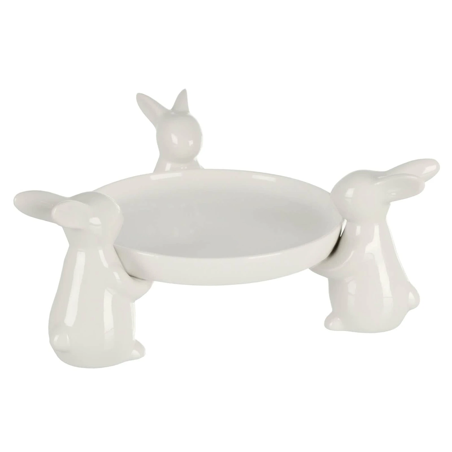 White Rabbits Easter Cupcake Display Plate Sweets Porcelain 5 White Rabbits Easter Cupcake Display Plate Sweets Porcelain - Image 3