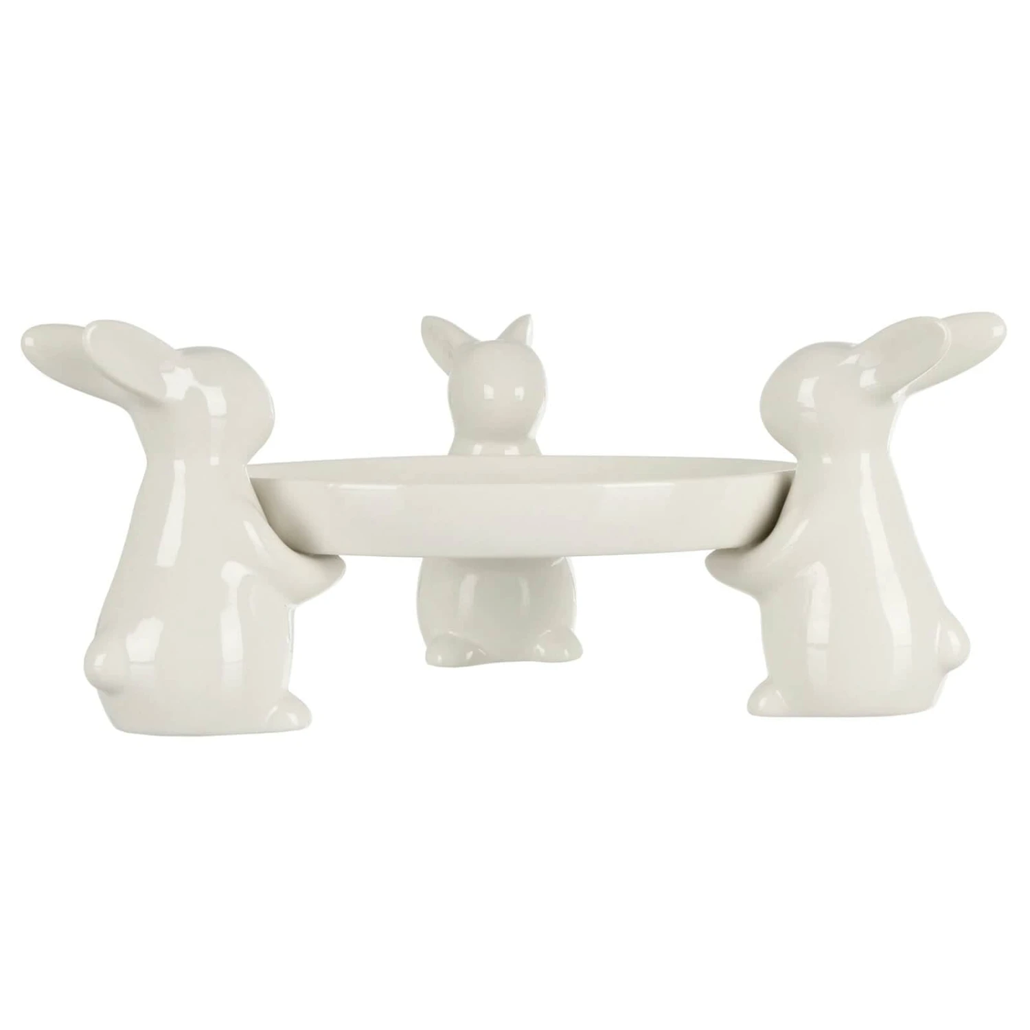 White Rabbits Easter Cupcake Display Plate Sweets Porcelain 6 White Rabbits Easter Cupcake Display Plate Sweets Porcelain - Image 4