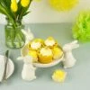 White Rabbits Easter Cupcake Display Plate Sweets Porcelain 2 White Rabbits Easter Cupcake Display Plate Sweets Porcelain -Halloween Costumes Store XS7586 LS 3 opt