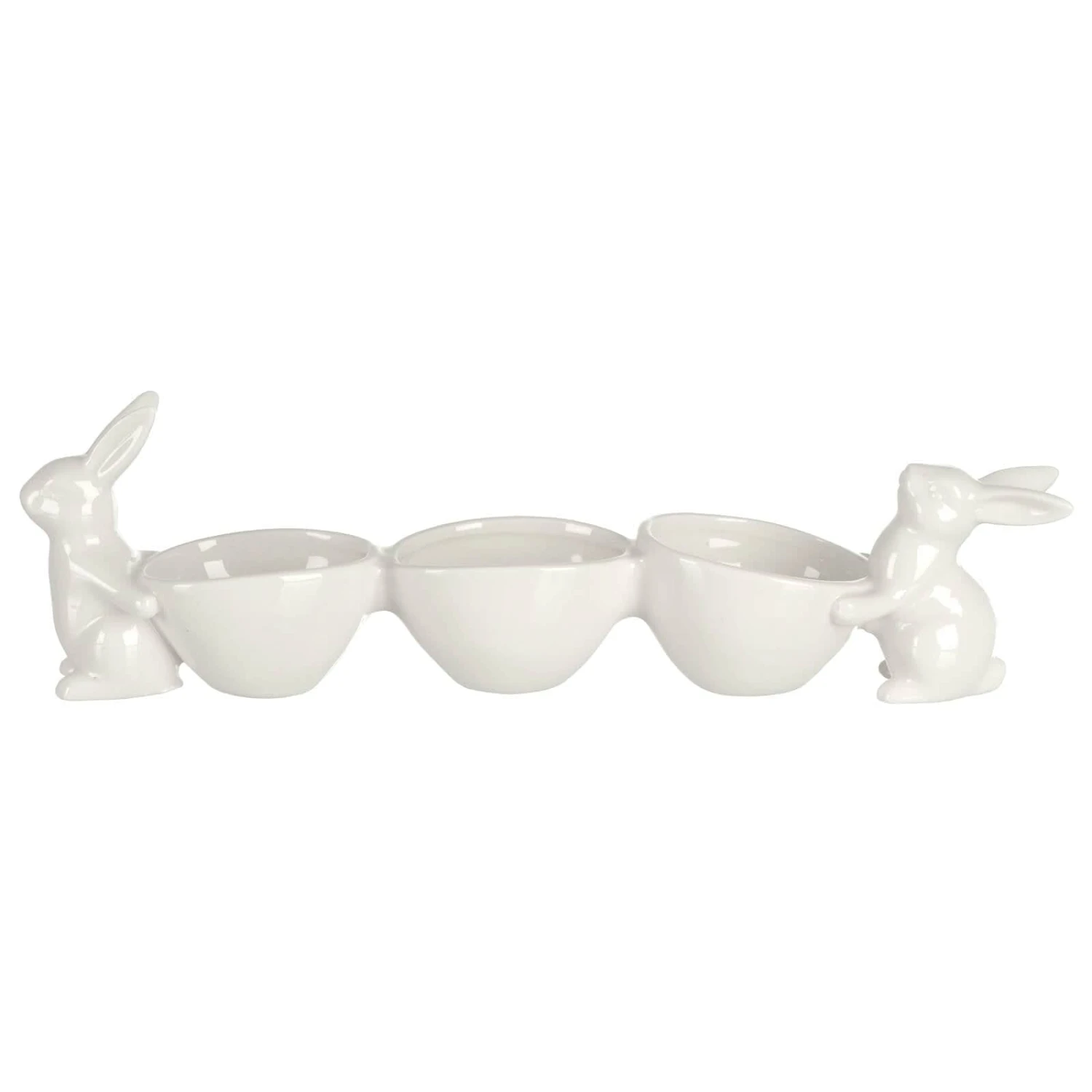 White Rabbits With Easter Egg Candy Bowls Table Decoration 4 White Rabbits With Easter Egg Candy Bowls Table Decoration - Image 2