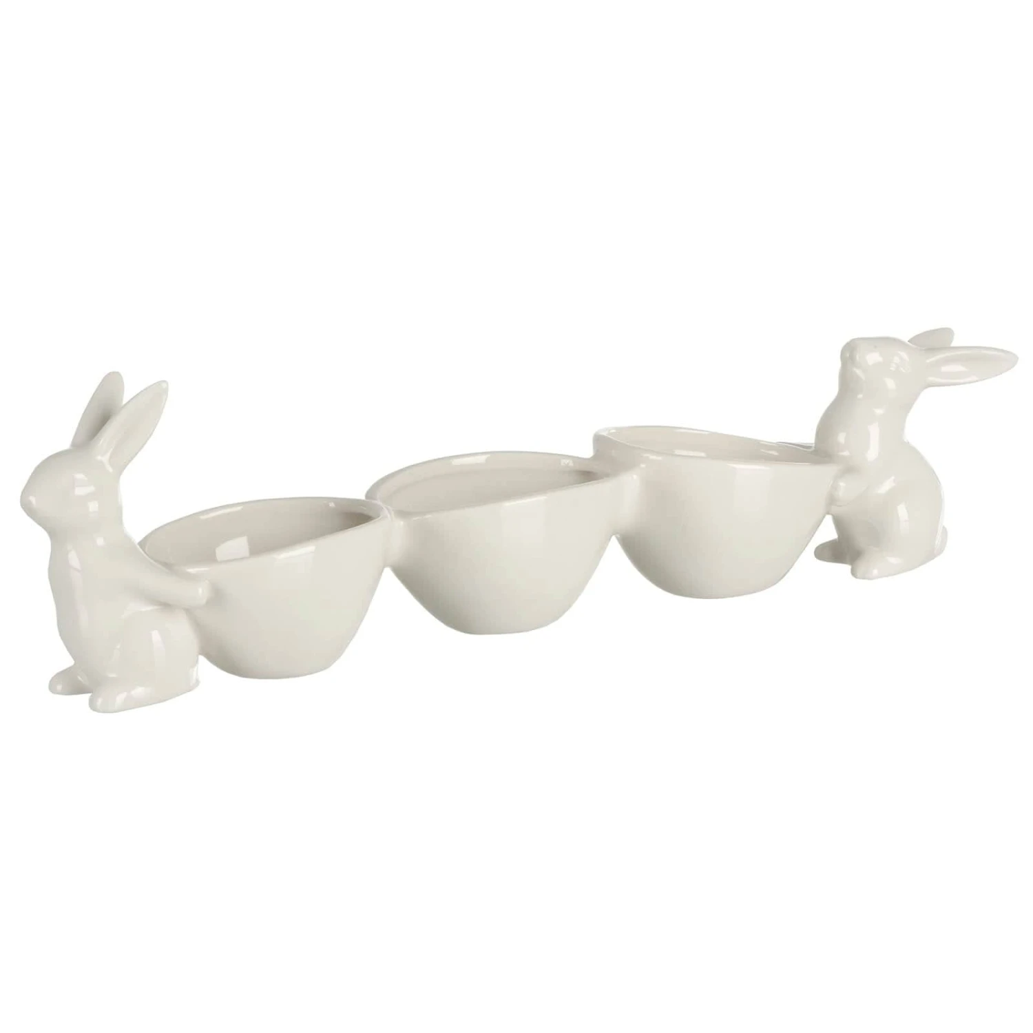White Rabbits With Easter Egg Candy Bowls Table Decoration 6 White Rabbits With Easter Egg Candy Bowls Table Decoration - Image 4