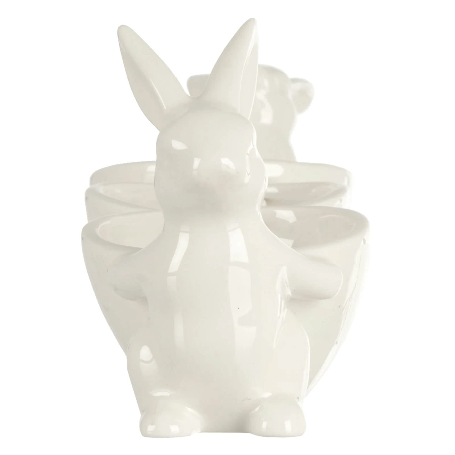 White Rabbits With Easter Egg Candy Bowls Table Decoration 8 White Rabbits With Easter Egg Candy Bowls Table Decoration - Image 6
