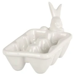 Easter Bunny Egg Carton Candy Holder White Rabbit Decoration -Halloween Costumes Store XS7589 2 opt