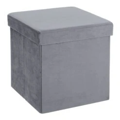 Hodge & Hodge Velvet Effect Storage Ottoman With Lid -Halloween Costumes Store b1a1c37c 601f 468c ab0f cc537c66aabd
