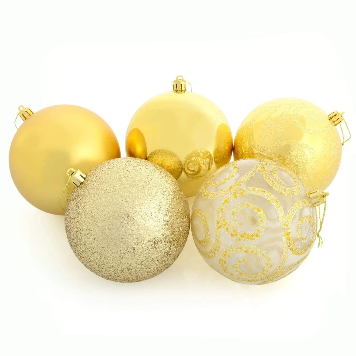5 X 10cm Christmas Tree Baubles Swirl Matte Glitter Mirrored 7 5 X 10cm Christmas Tree Baubles Swirl Matte Glitter Mirrored - Image 5
