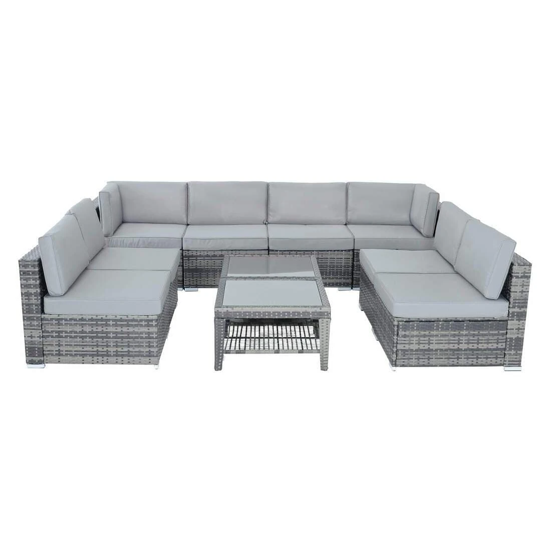 Monaco 10pc Garden Sofa Set Grey Rattan Patio Furniture 8 Monaco 10pc Garden Sofa Set Grey Rattan Patio Furniture - Image 6