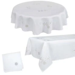 Fabric Christmas Tablecloths Table Covers / Napkins -Halloween Costumes Store snowflake white 1600 opt 48753.1591950284.1100.1100