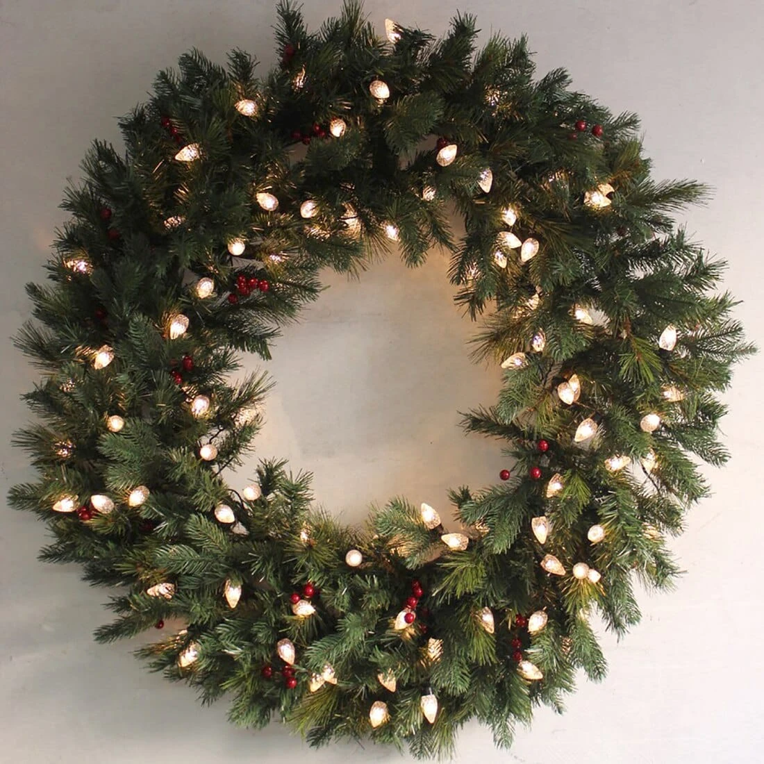 60"/40" Giant Pre-Lit LED Christmas Wreath Outdoor Decoration 3 60"/40" Giant Pre-Lit LED Christmas Wreath Outdoor Decoration
