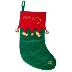 Nice Kitty Pet Cat Christmas Stocking Red & Green Fabric -Halloween Costumes Store xs3695 1600 1 21663.1547477431.1100.1100