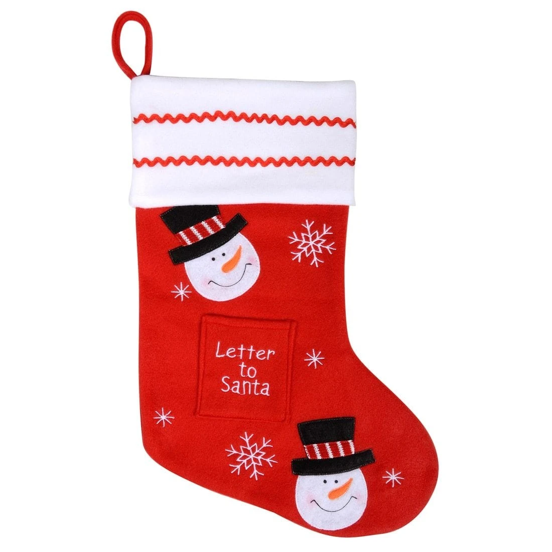43cm Red Fleece Letter To Santa Snowman Christmas Stocking 4 43cm Red Fleece Letter To Santa Snowman Christmas Stocking - Image 2